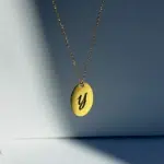 925 Gümüş | Unisex Oval Plaka Harfli Kolye